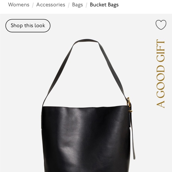 Madewell Essential Black Bucket Tote - Picture 5 of 8